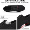 imageJUODVMP Womens Ballroom Dance Practice Shoes Canvas Breathable Chunky Heel Salsa Dance ShoesClosed Toe902suede Split Sole12heel