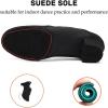 imageJUODVMP Womens Ballroom Dance Practice Shoes Canvas Breathable Chunky Heel Salsa Dance ShoesClosed Toe902suede Split Sole2heel