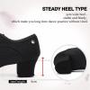 imageJUODVMP Womens Ballroom Dance Practice Shoes Canvas Breathable Chunky Heel Salsa Dance ShoesClosed Toe902suede Split Sole2heel