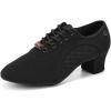 imageJUODVMP Womens Ballroom Dance Practice Shoes Canvas Breathable Chunky Heel Salsa Dance ShoesClosed Toe902suede Full Sole2heel