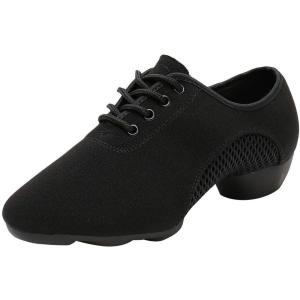 imageJUODVMP Women ampamp Men Latin Dance Shoes Practice Tie Up Closed Toe Standard Ballroom Teaching Performance Dance ShoesModel LHDNJBBlack2j352805syjd