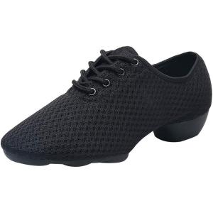 imageJUODVMP Women ampamp Men Latin Dance Shoes Practice Tie Up Closed Toe Standard Ballroom Teaching Performance Dance ShoesModel LHDNJBBlack2j35mffzw