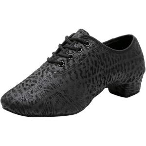 imageJUODVMP Women ampamp Men Latin Dance Shoes Practice Tie Up Closed Toe Standard Ballroom Teaching Performance Dance ShoesModel LHDNJBBlack2m352801hah
