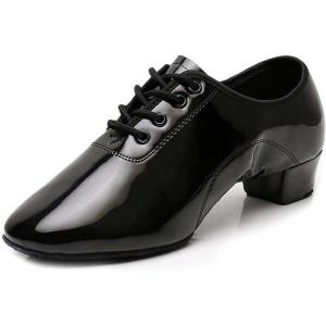 imageJUODVMP Women ampamp Men Latin Dance Shoes Practice Tie Up Closed Toe Standard Ballroom Teaching Performance Dance ShoesModel LHDNJBBlack2m352801lg