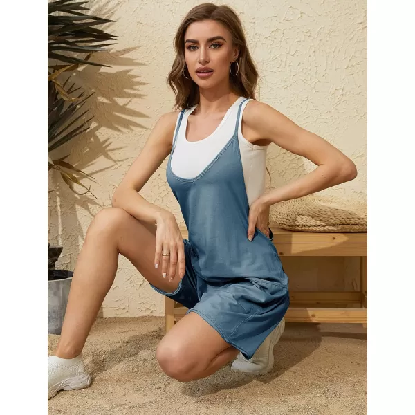 Tanming Rompers for Women Summer Casual Sleeveless Short Overalls Jumpsuits Shorts
