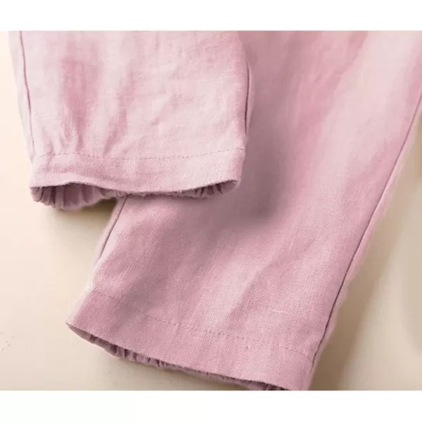 Tanming Linen Pants for Women Summer Casual High Waisted Drawstring White Beach Pant