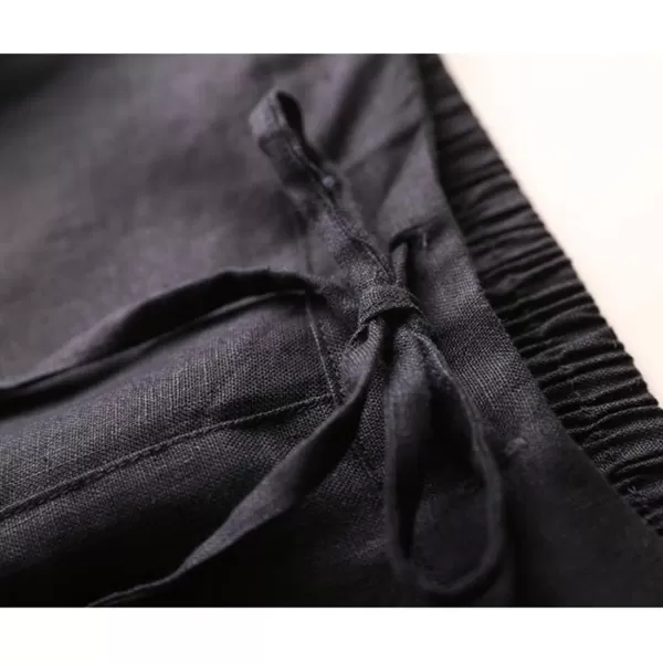 Tanming Linen Pants for Women Summer Casual High Waisted Drawstring White Beach Pant