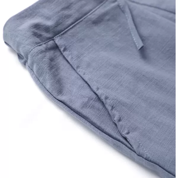 Tanming Linen Pants for Women Summer Casual High Waisted Drawstring White Beach Pant