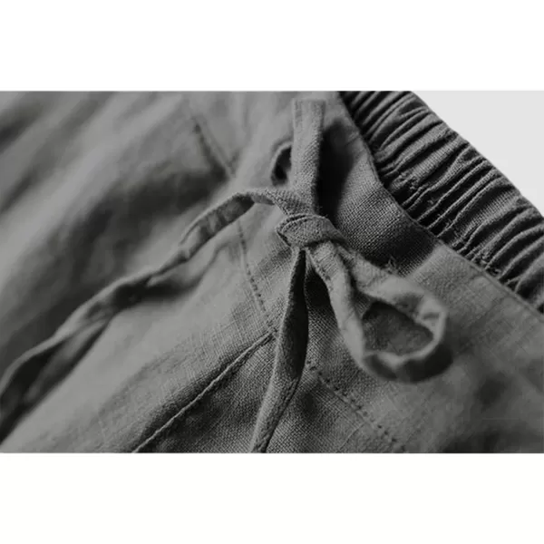 Tanming Linen Pants for Women Summer Casual High Waisted Drawstring White Beach Pant