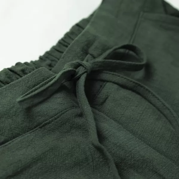 Tanming Linen Pants for Women Summer Casual High Waisted Drawstring White Beach Pant