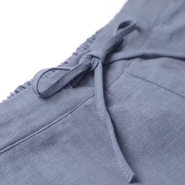 Tanming Linen Pants for Women Summer Casual High Waisted Drawstring White Beach Pant