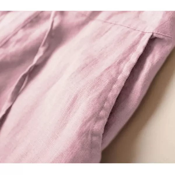 Tanming Linen Pants for Women Summer Casual High Waisted Drawstring White Beach Pant