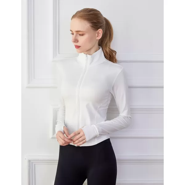 Tanming Women's Full Zip Seamless Workout Jacket Running Yoga Slim Fit Track Jacket