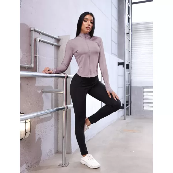 Tanming Women's Full Zip Seamless Workout Jacket Running Yoga Slim Fit Track Jacket