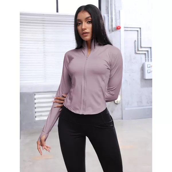 Tanming Women's Full Zip Seamless Workout Jacket Running Yoga Slim Fit Track Jacket