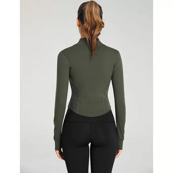 Tanming Women's Full Zip Seamless Workout Jacket Running Yoga Slim Fit Track Jacket