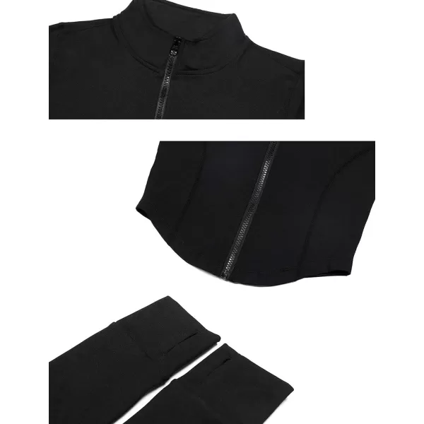 Tanming Women's Full Zip Seamless Workout Jacket Running Yoga Slim Fit Track Jacket