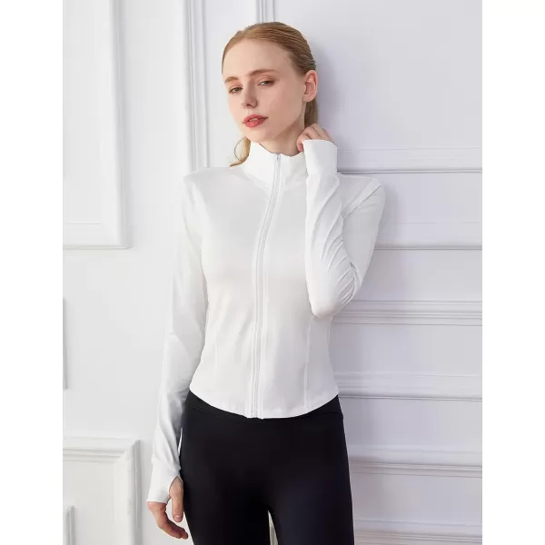 Tanming Women's Full Zip Seamless Workout Jacket Running Yoga Slim Fit Track Jacket