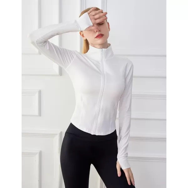 Tanming Women's Full Zip Seamless Workout Jacket Running Yoga Slim Fit Track Jacket
