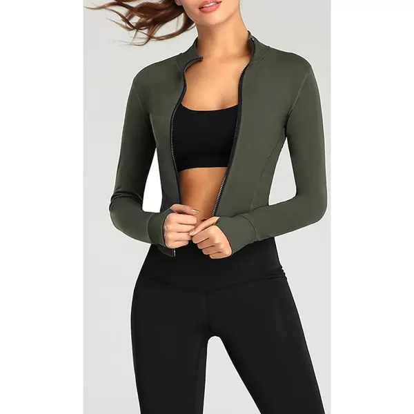 Tanming Women's Full Zip Seamless Workout Jacket Running Yoga Slim Fit Track Jacket