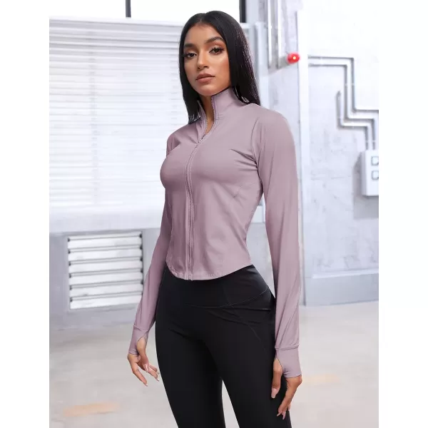 Tanming Women's Full Zip Seamless Workout Jacket Running Yoga Slim Fit Track Jacket