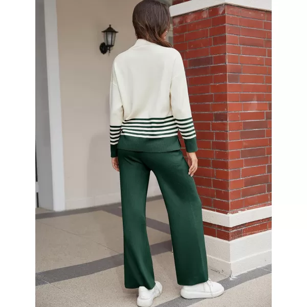 Tanming Women's Lounge Sets 2 Piece Outfits Knitted Pullover Sweater Tops Wide Leg Pants Tracksuit