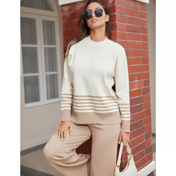 Tanming Women's Lounge Sets 2 Piece Outfits Knitted Pullover Sweater Tops Wide Leg Pants Tracksuit