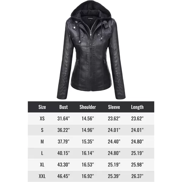 Tanming Women's Removable Hooded Faux Leather Jackets