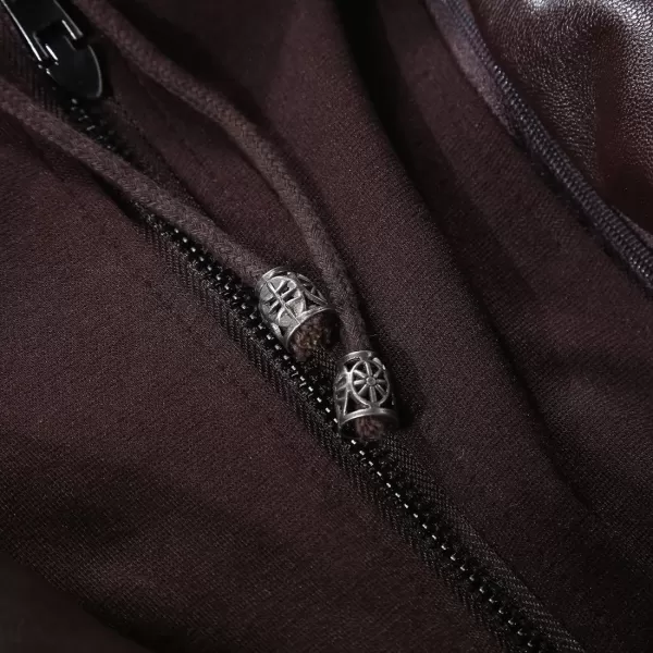 Tanming Women's Removable Hooded Faux Leather Jackets