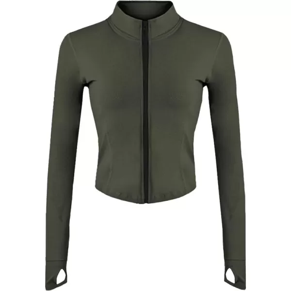 Tanming Women's Full Zip Seamless Workout Jacket Running Yoga Slim Fit Track Jacket