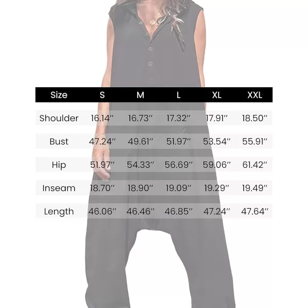 Tanming Hooded Jumpsuits for Women Casual Sleeveless Long Harem Pants Romper with Pockets