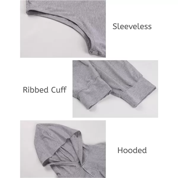 Tanming Hooded Jumpsuits for Women Casual Sleeveless Long Harem Pants Romper with Pockets