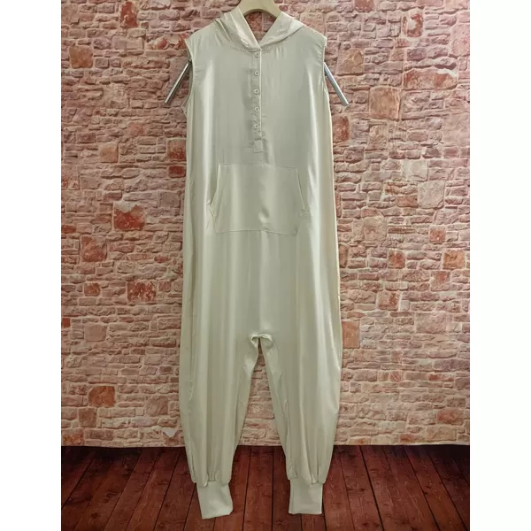 Tanming Hooded Jumpsuits for Women Casual Sleeveless Long Harem Pants Romper with Pockets
