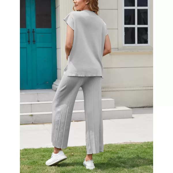 Tanming Women's 2 Piece Outfits Sweater Set Knit Pullover Tops High Waisted Pants Sweatsuits Lounge Set