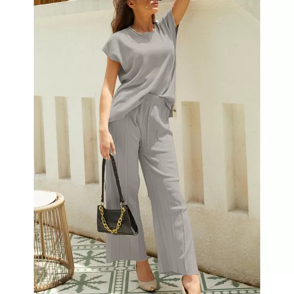 Tanming Women's 2 Piece Outfits Sweater Set Knit Pullover Tops High Waisted Pants Sweatsuits Lounge Set
