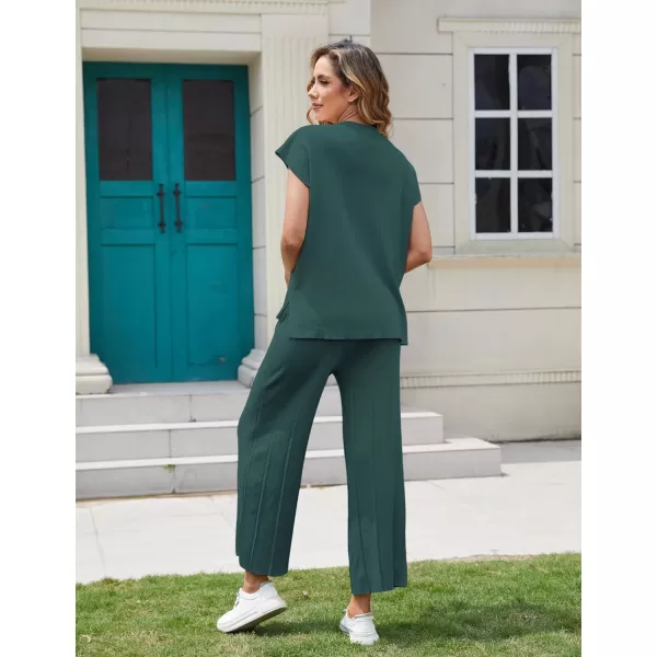 Tanming Women's 2 Piece Outfits Sweater Set Knit Pullover Tops High Waisted Pants Sweatsuits Lounge Set