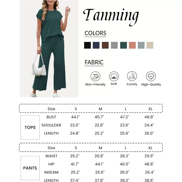 Tanming Women's 2 Piece Outfits Sweater Set Knit Pullover Tops High Waisted Pants Sweatsuits Lounge Set