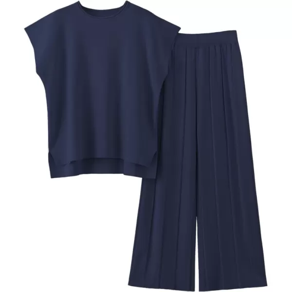 Tanming Women's 2 Piece Outfits Sweater Set Knit Pullover Tops High Waisted Pants Sweatsuits Lounge Set