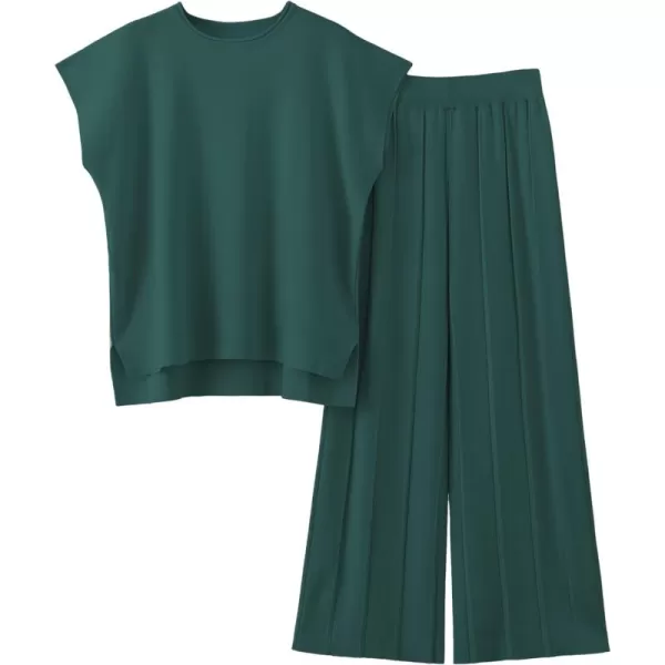 Tanming Women's 2 Piece Outfits Sweater Set Knit Pullover Tops High Waisted Pants Sweatsuits Lounge Set