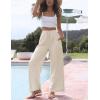 imageTanming Wide Leg Linen Pants for Women Summer Flowy High Waisted Beach Palazzo TrousersApricot