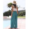 imageTanming Wide Leg Linen Pants for Women Summer Flowy High Waisted Beach Palazzo TrousersBlue