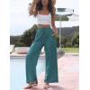 imageTanming Wide Leg Linen Pants for Women Summer Flowy High Waisted Beach Palazzo TrousersBlue