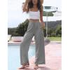 imageTanming Wide Leg Linen Pants for Women Summer Flowy High Waisted Beach Palazzo TrousersGrey