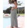 imageTanming Wide Leg Linen Pants for Women Summer Flowy High Waisted Beach Palazzo TrousersGrey