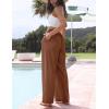 imageTanming Wide Leg Linen Pants for Women Summer Flowy High Waisted Beach Palazzo TrousersRust