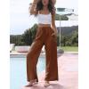imageTanming Wide Leg Linen Pants for Women Summer Flowy High Waisted Beach Palazzo TrousersRust