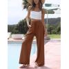 imageTanming Wide Leg Linen Pants for Women Summer Flowy High Waisted Beach Palazzo TrousersRust