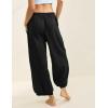 imageTanming Womens Baggy Sweatpants Barrel Leg Trousers Elastic Waisted Drawstring Lounge Joggers PantsBlack