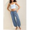 imageTanming Womens Baggy Sweatpants Barrel Leg Trousers Elastic Waisted Drawstring Lounge Joggers PantsBlue Grey