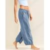 imageTanming Womens Baggy Sweatpants Barrel Leg Trousers Elastic Waisted Drawstring Lounge Joggers PantsBlue Grey